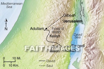 keilah, hereth, gibeah, Ziph, horesh, David, Saul, Philistine, jonathan, Maon, engedi, geography, topography, map, geographies, maps
