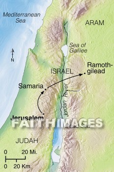 ramoth-gilead, Jehoshaphat, ahab, Israel, arameans, geography, topography, map, geographies, maps