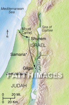 Shunem, Carmel, Gilgal, Elisha, geography, topography, map, geographies, maps