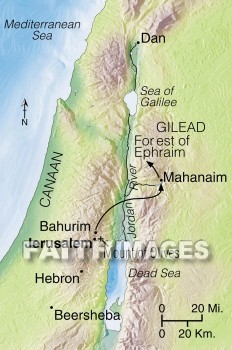 hebron, David, jerusalem, Jordan, river, mahanaim, Absalom, army, Ephraim, geography, topography, map, rivers, armies, geographies, maps