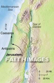 Antipatris, Caesarea, paul, journey, missionary, jerusalem, Roman, geography, topography, map, journeys, missionaries, Romans, geographies, maps