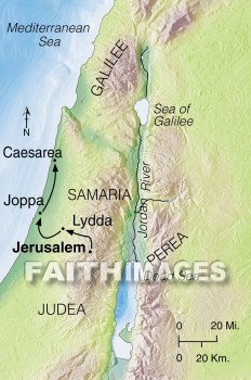 Lydda, Joppa, peter, aeneas, Cornelius, Caesarea, geography, topography, map, geographies, maps