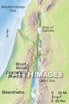 Beersheba, abraham, mount, Moriah, Isaac, Melchizedek, salem, Jacob, geography, topography, map, mounts, geographies, maps