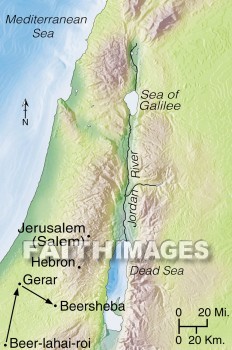 Gerar, beer-lahairoi, Isaac, Jacob, esau, Beersheba, geography, topography, map, geographies, maps