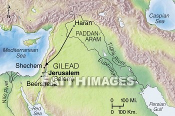 haran, Jacob, Gilead, Euphrates, river, laban, Canaan, Jabbok, Shechem, esau, Edom, Succoth, Dinah, geography, topography, map, rivers, geographies, maps