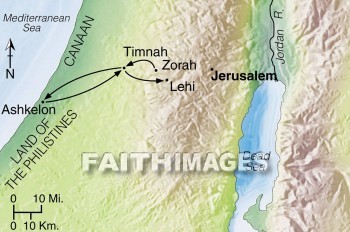Zorah, Timnah, Ashkelon, lehi, Samson, geography, topography, map, geographies, maps