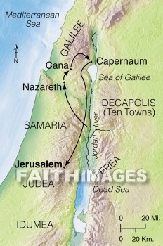 Galilee, Jesus, John, Jordan, river, nazareth, Cana, Capernaum, jerusalem, geography, topography, map, rivers, geographies, maps