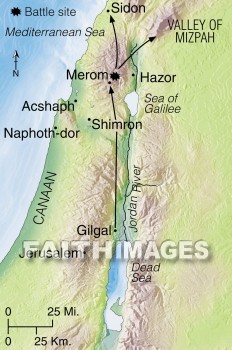 merom, Canaan, Israelites, Joshua, hazor, Canaanite, Galilee, geography, topography, map, geographies, maps