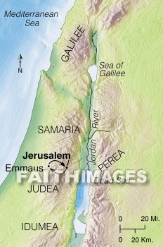 Emmaus, jerusalem, Jesus, geography, topography, map, geographies, maps