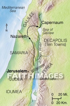 Judea, judean, Galilee, nazareth, Jesus, John, Samaria, Capernaum, geography, topography, map, geographies, maps