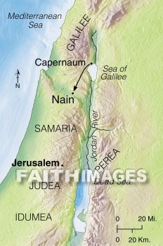 Nain, Capernaum, Samaria, Jesus, geography, topography, map, geographies, maps