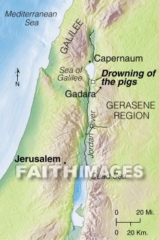 Capernaum, sea, Galilee, gerasenes, Gadara, Jesus, geography, topography, map, seas, geographies, maps