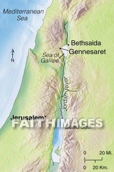 bethsaida, Gennesaret, sea, Galilee, Jesus, geography, topography, map, seas, geographies, maps