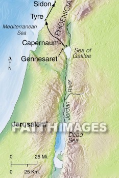 Galilee, Tyre, Sidon, Phoenicia, Capernaum, Gennesaret, Jesus, geography, topography, map, geographies, maps