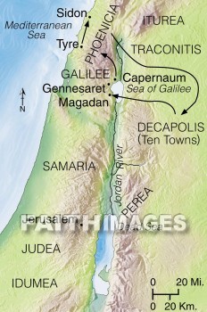 Decapolis, Capernaum, Jesus, Galilee, Phoenicia, Tyre, Sidon, magadan, geography, topography, map, geographies, maps