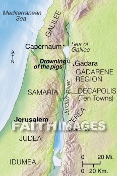 Galilee, Capernaum, gadarene, Jesus, geography, topography, map, geographies, maps