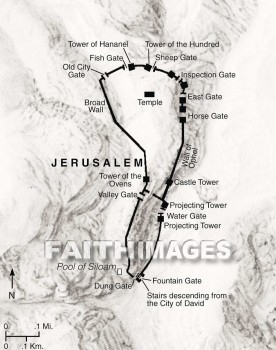 jerusalem, Nehemiah, geography, topography, map, geographies, maps