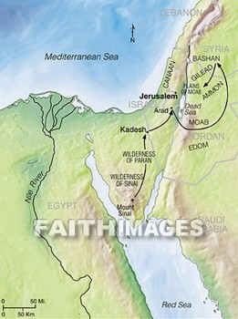 Sinai, mount, Kadesh, Arad, Gilead, Moab, jerusalem, Canaan, Nile, river, Edom, geography, topography, map, mounts, rivers, geographies, maps