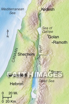 levites, Kedesh, golan, ramoth, bezer, hebron, Shechem, geography, topography, map, geographies, maps