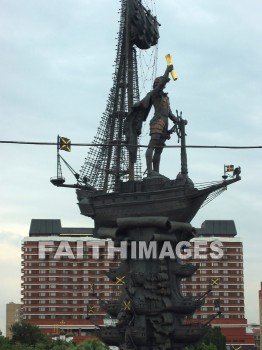 ship, sailor, navy, architecture, monument, Moscow, russia, Ships, sailors, navies, monuments