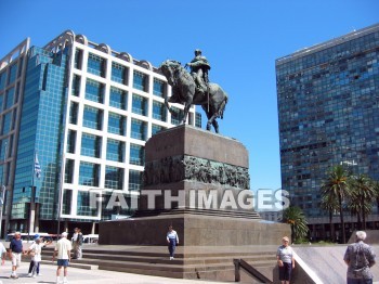 statue, monument, horse, rider, Independence, Square, Montevideo, Uruguay, downtown, monuments, horses, riders, squares, downtowns