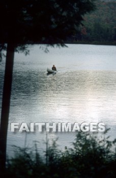 canoe, man, fish, fishing, fog, haze, vapor, boat, vessel, launch, canoes, men, Fishes, fogs, hazes, vapors, boats, vessels, launches