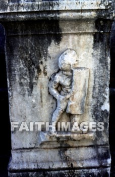 Ephesus, soldier, shield, past, remote, early, history, distant, time, bygone, day, antiquity, ancient, old, archaeology, Ruin, anthropology, culture, christian, Roman, Mediterranean, turkey, soldiers, shields, histories, times