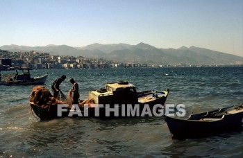 Smyrna, modern, Izmir, seaport, turkey, Western, coast, Bible-time, Asia, minor, Seven, church, revelation, fishing, boat, net, fish, moderns, seaports, coasts, sevens, Churches, revelations, boats, nets, Fishes