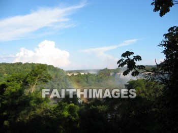 rainbow, arc, colored, light, sky, refraction, sun's, ray, rain, spectral, color, red, orange, yellow, green, blue, indigo, violet, graded, display, prism, waterfall, Iguazu, fall, Argentina, river