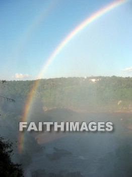 rainbow, arc, colored, light, sky, refraction, sun's, ray, rain, spectral, color, red, orange, yellow, green, blue, indigo, violet, graded, display, prism, waterfall, Iguazu, fall, Argentina, river