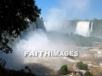 waterfall, downrush, fall, fountain, outpouring, rapids, watercourse, stream, overflow, mountain, tree, water, green, blue, cliff, shade, creation, Worship, background, Presentation, Present, forest, Landscape, outdoors, scenery, high