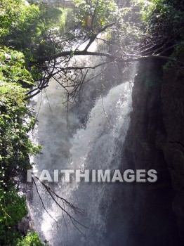 waterfall, downrush, fall, fountain, outpouring, rapids, watercourse, stream, overflow, mountain, tree, water, green, blue, cliff, shade, creation, Worship, background, Presentation, Present, forest, Landscape, outdoors, scenery, high