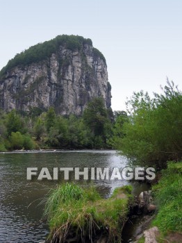 cliff, hill, water, Puerto, Montt, Chile, cliffs, hills, waters