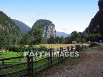 fence, mountain, Valley, Puerto, Montt, Chile, fences, mountains, valleys