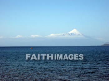 volcano, mount, Osorno, snow-capped, lake, cloud, sky, volcanoes, mounts, lakes, clouds, skies