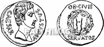 Coin, Denarius, Augustus, caesar, Coins