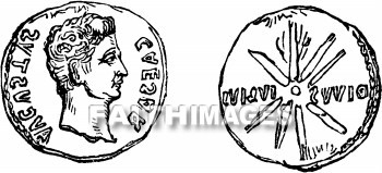 Coin, Denarius, Augustus, caesar, Coins