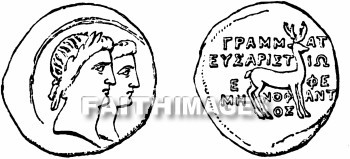 Coin, Ephesus, town, clerk, head, Augustus, Livia, Coins, towns, clerks, heads