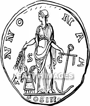 Coin, Antoninus, Pius, anchor, Coins, Anchors