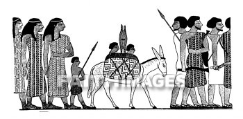 Semites, migrating, Egypt, Israelites, donkey, Clothing, costume, hair, Donkeys, Costumes, hairs