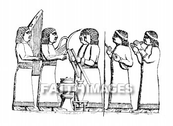 Music, Musical, instrument, Assyrian, Babylonian, flute, pipe, sackbut, lute, trigon, harp, lyre, Instruments, flutes, pipes, lutes, Harps, lyres