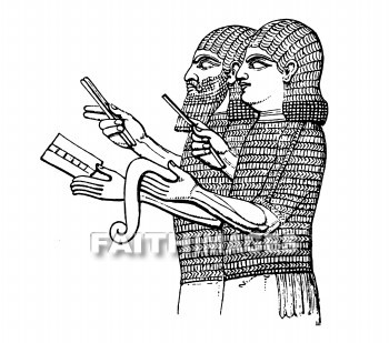 Scribe, Assyrian, Reading, Writing, record, costume, Clothing, dress, Scribes, readings, writings, records, Costumes, dresses