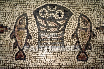 Tabgha, church, mosaic, fish, Jesus, fed, Churches, mosaics, Fishes
