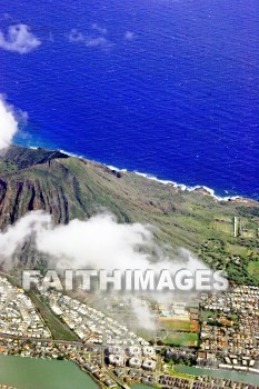 coastline, ocean, sea, honolulu, hawaii, air view, perspective, oceans, seas, perspectives