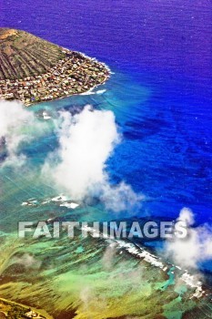 coastline, ocean, sea, honolulu, hawaii, air view, perspective, oceans, seas, perspectives