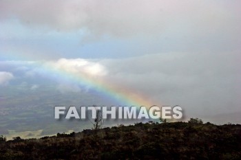 rainbow, haleakala national park, maui, hawaii, rainbows