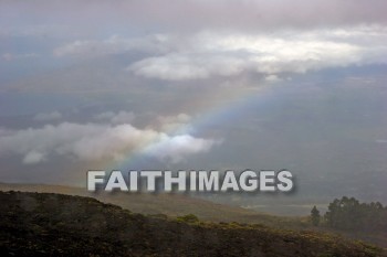 rainbow, haleakala national park, maui, hawaii, rainbows