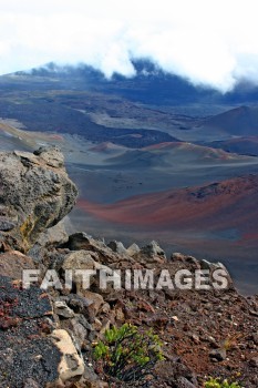 pu'u 'ula'ula summit, crater, caldera, extinct volcano, haleakala national park, maui, hawaii, craters