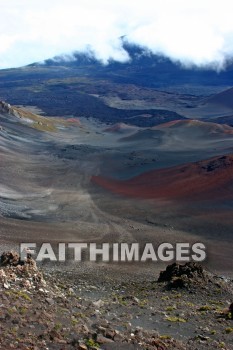 pu'u 'ula'ula summit, crater, caldera, extinct volcano, haleakala national park, maui, hawaii, craters