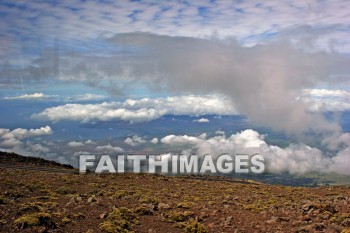 cloud, pu'u 'ula'ula summit, crater, caldera, extinct volcano, haleakala national park, maui, hawaii, clouds, craters